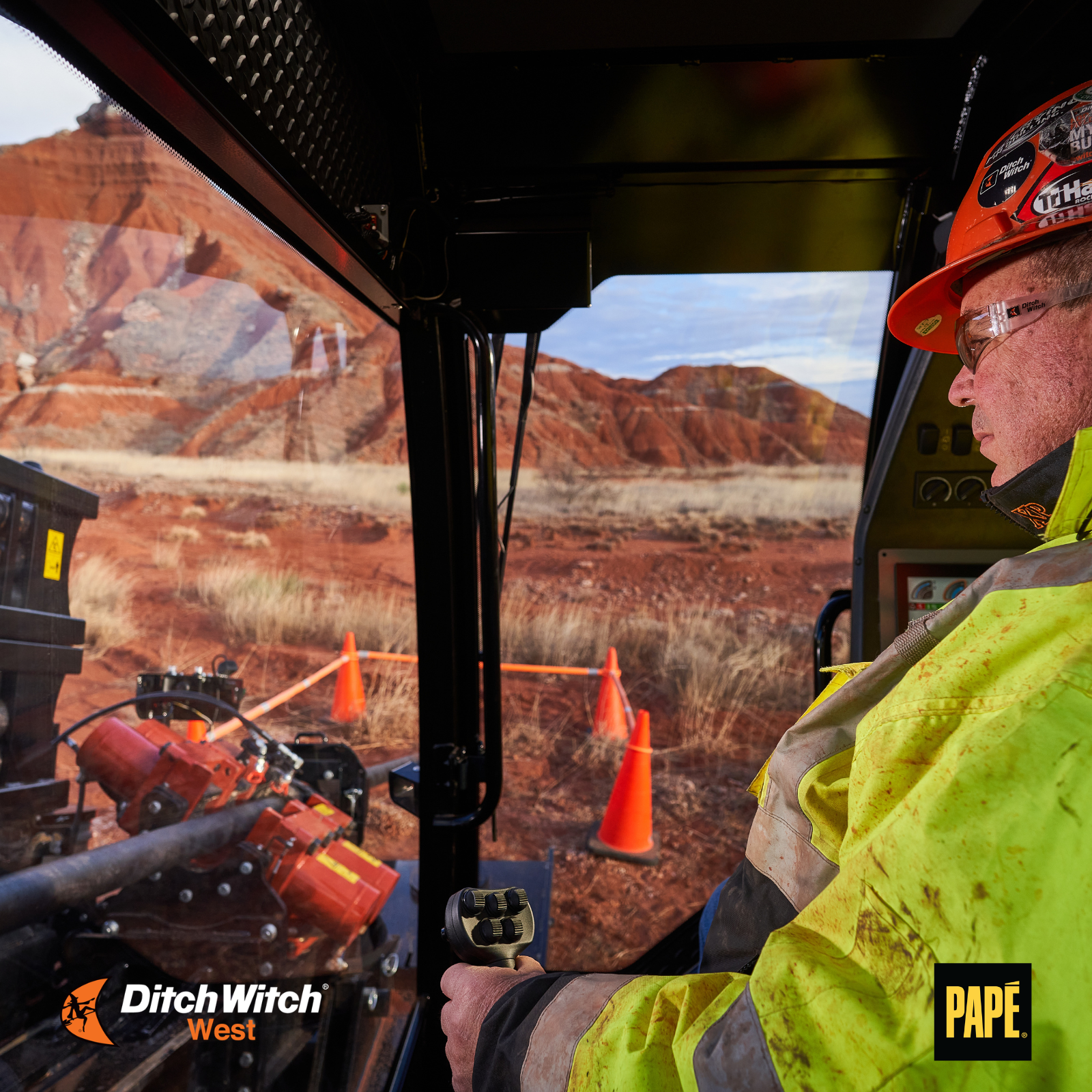 Directional drill utilizing Orange Intel at jobsite with Ditch Witch West